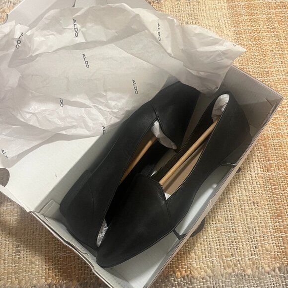 Aldo Winifred Black Leather Ballet Flat / Loafer NEW IN BOX - Picture 5 of 5